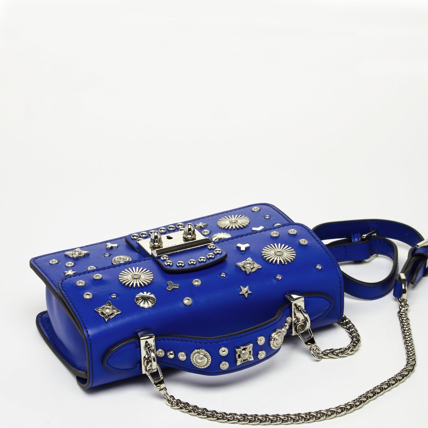 SUSU Studded Small Leather Crossbody Bag Cobalt Blue Purse  Women's